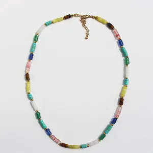 Wholesale Colorful Stone Brass Necklaces