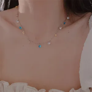 Wholesale Colorful Zircon Rainbow Metallic Necklaces