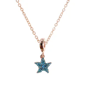 Wholesale DIY Alloy Silver Plated Colorful Starfish Pendant Necklace JDC-NE-XingL006