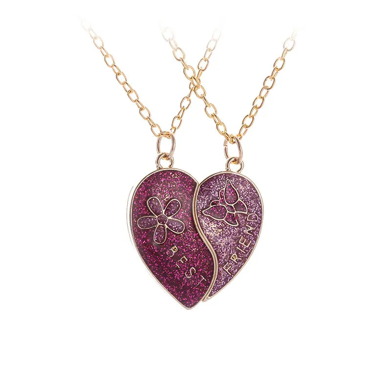 Wholesale Letter Best Friends Children's Magnetic Colorful Butterfly Necklaces