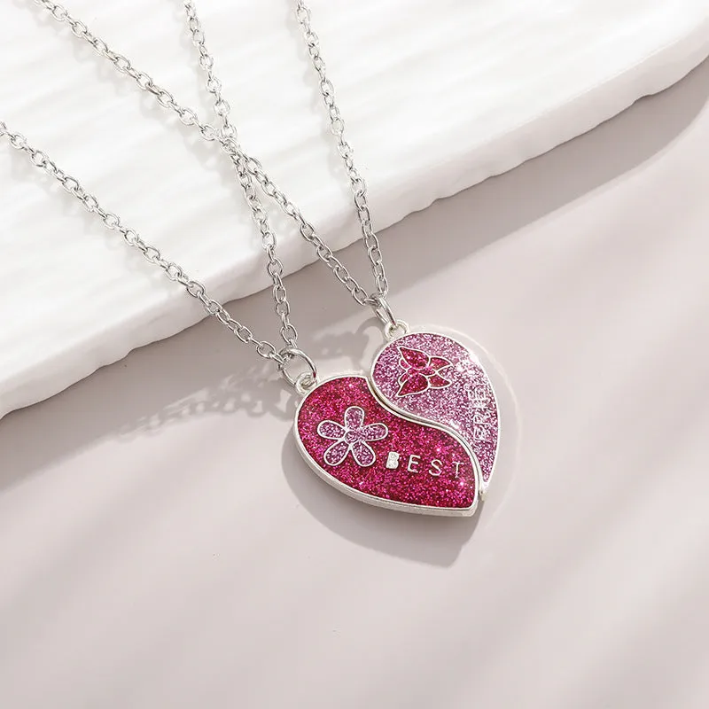 Wholesale Letter Best Friends Children's Magnetic Colorful Butterfly Necklaces
