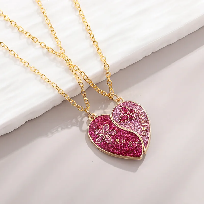 Wholesale Letter Best Friends Children's Magnetic Colorful Butterfly Necklaces