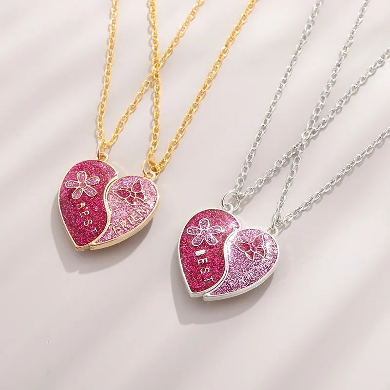 Wholesale Letter Best Friends Children's Magnetic Colorful Butterfly Necklaces