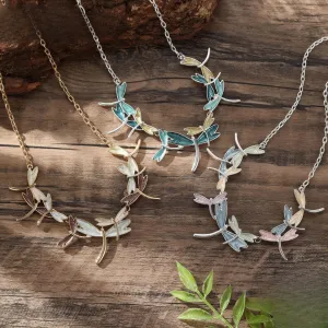 Wholesale New Colorful Painting Oil Dragonfly Flying Necklace