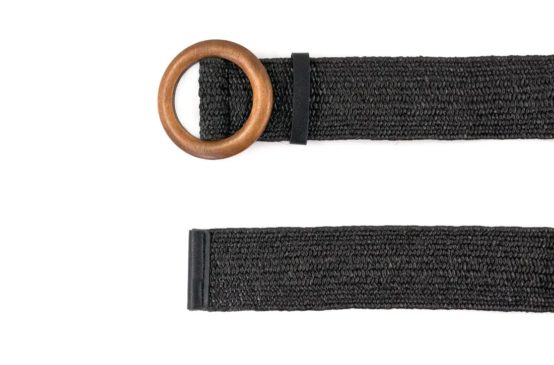 Wood Buckle Elastic Belt