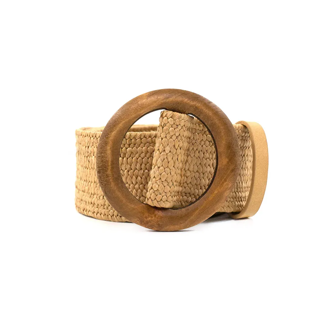 Wood Buckle Elastic Belt