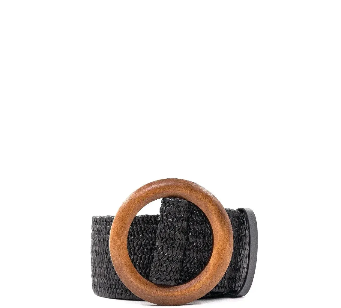 Wood Buckle Elastic Belt
